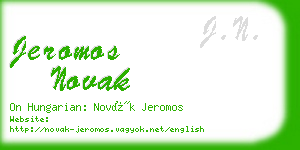 jeromos novak business card